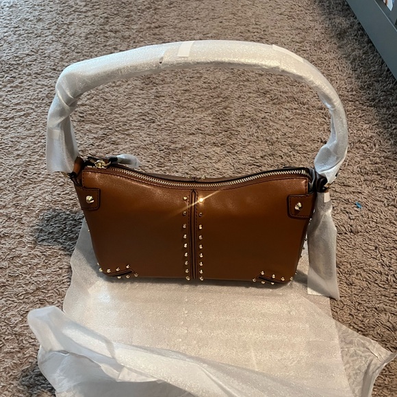 Michael Kors Tan Studded Shoulder Bag - Picture 1 of 7